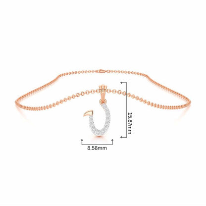 U-Luke Silver Pendant - Rose Gold - Image 4