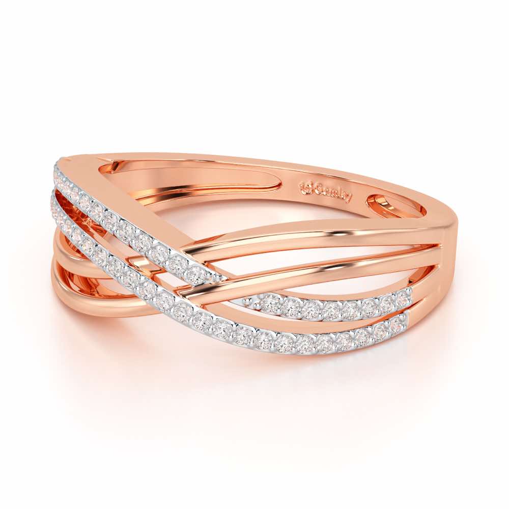 Misa Curves Silver Ring - Rose Gold - Image 3