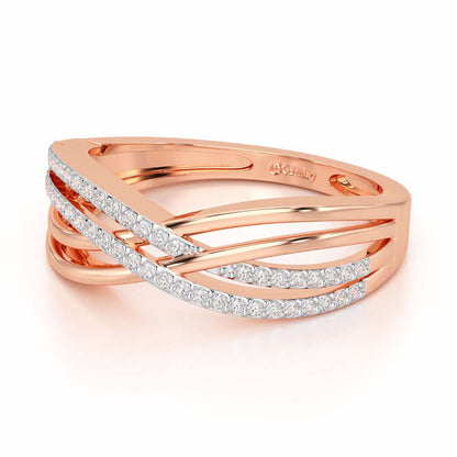 Misa Curves Silver Ring - Rose Gold - Image 3