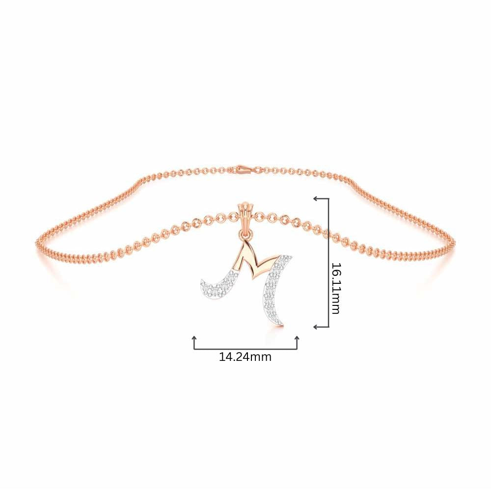 M-Luke Silver Pendant - Rose Gold - Image 4