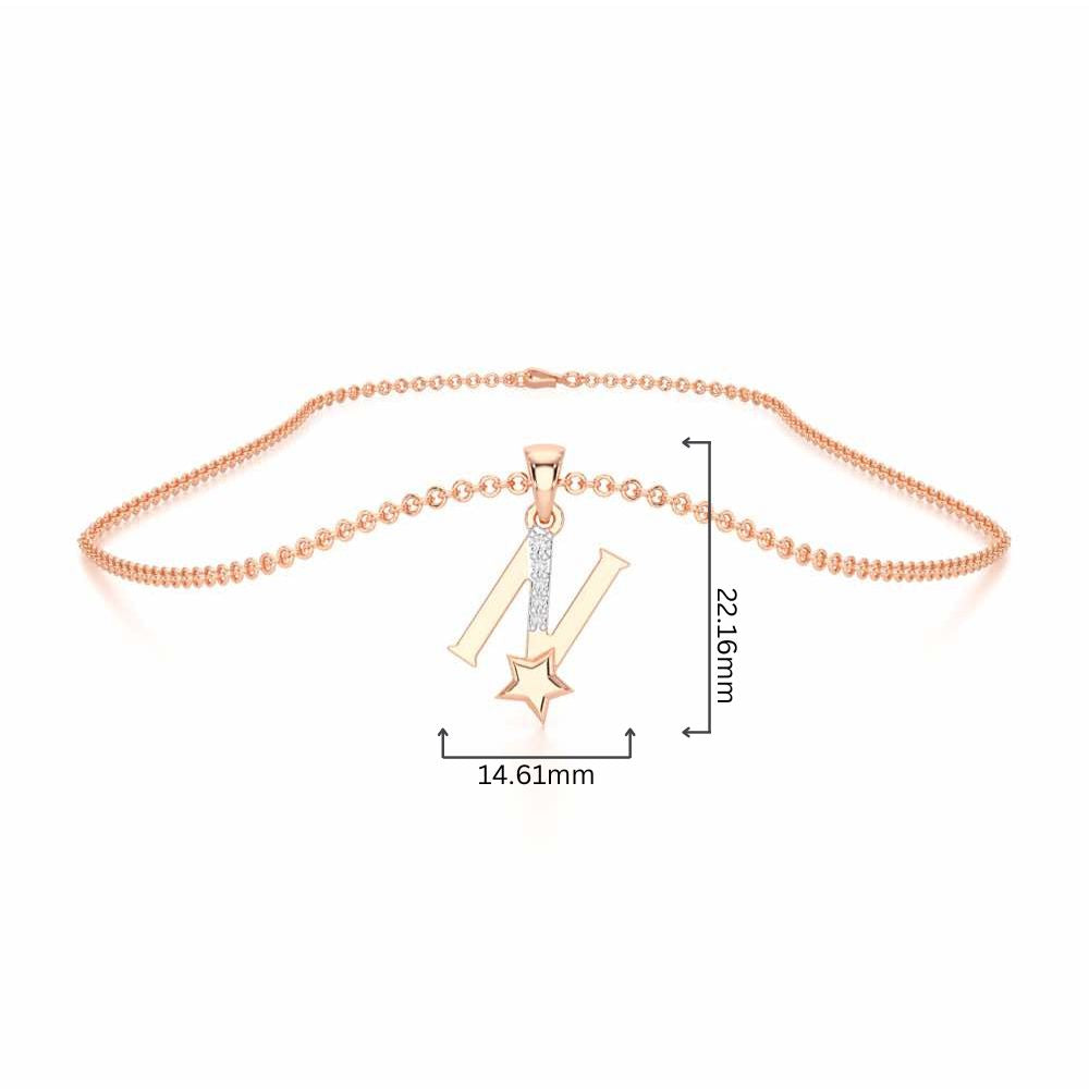 N-Glint Silver Pendant - Rose Gold - Image 4