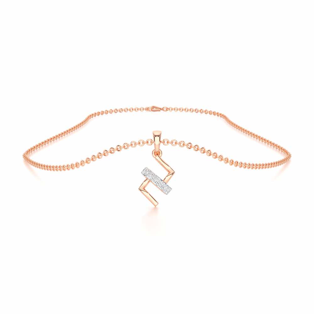 Subtle Spark Silver Pendant - Rose Gold - Image 3