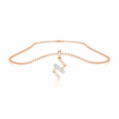 Subtle Spark Silver Pendant - Rose Gold - Image 3