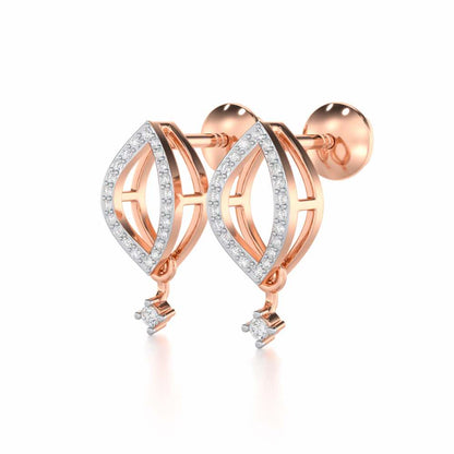 Ocean Serenity Silver Earrings - Rose Gold - Image 3
