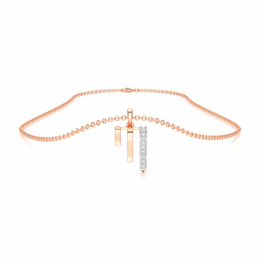 Shine Graph Silver Pendant - Rose Gold - Image 3