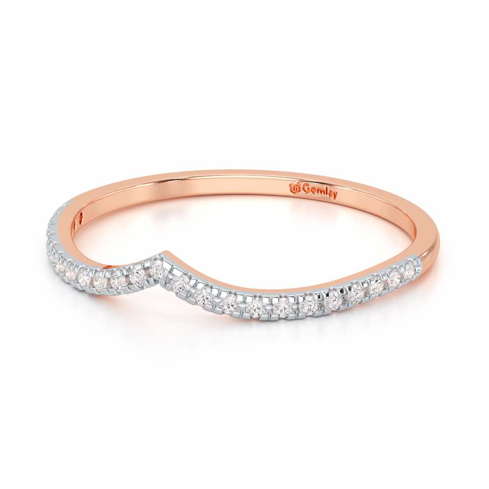 Velvet V Women Silver Ring - Rose Gold - Image 3