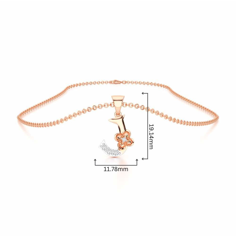 J-Glint Silver Pendant - Rose Gold - Image 4