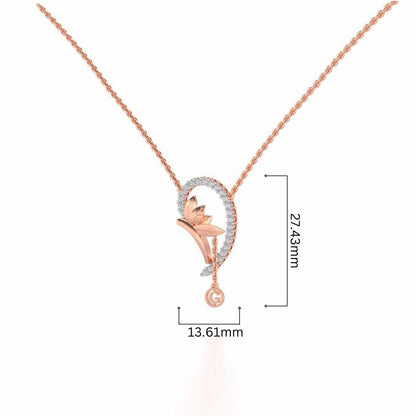 Half Heart Silver Pendant - Rose Gold - Image 4