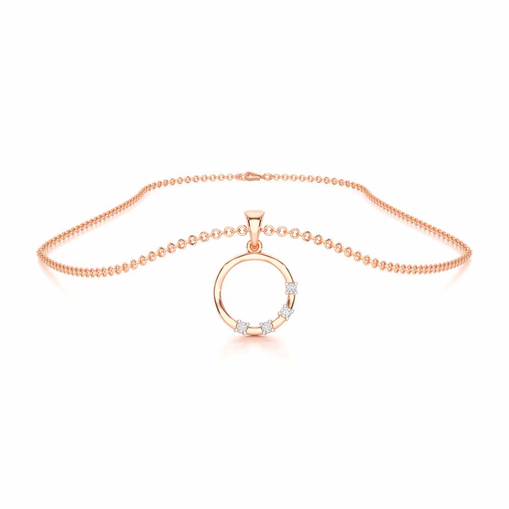 Halo Whisper Silver Pendant - Rose Gold - Image 3