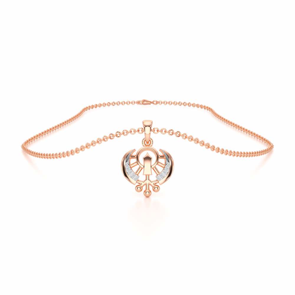 Khalsa Divine Silver Pendant - Rose Gold - Image 3