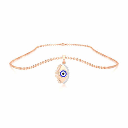 Blue Eye Silver Pendant - Rose Gold - Image 3