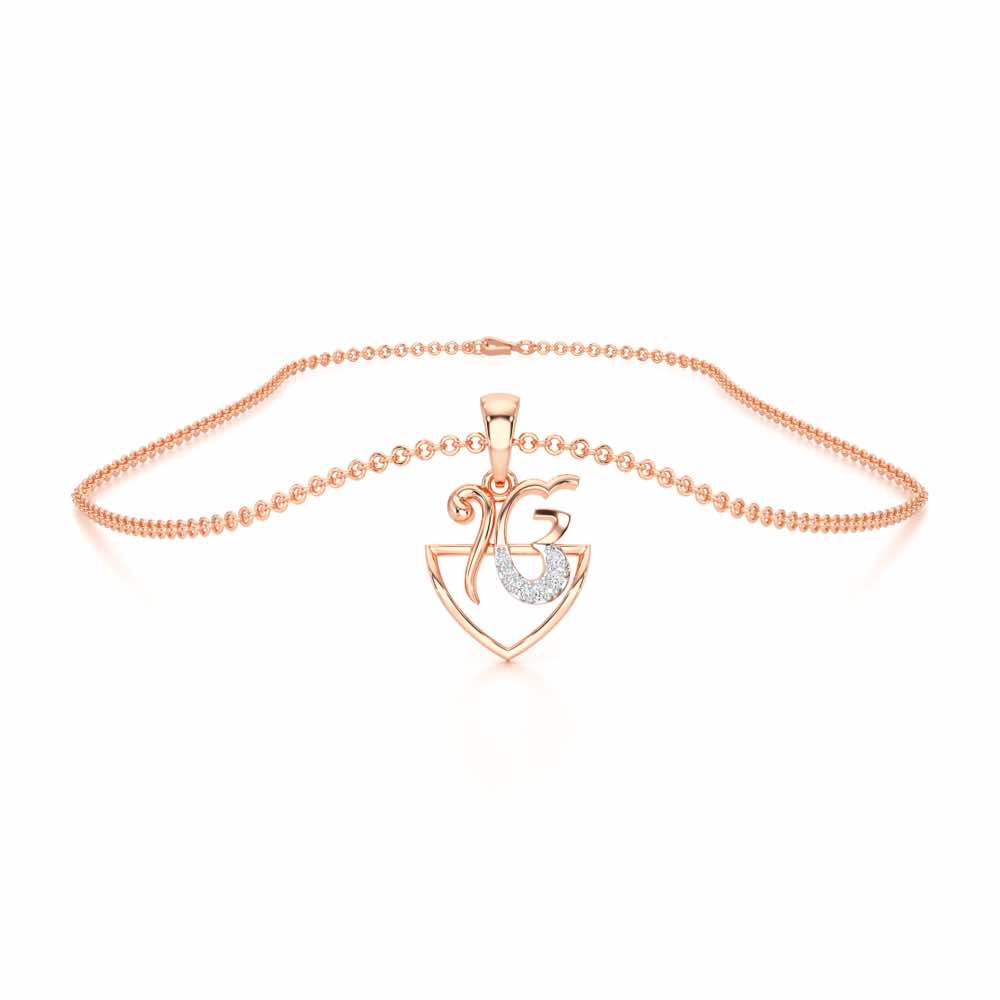 Onkar Aura Silver Pendant - Rose Gold - Image 3