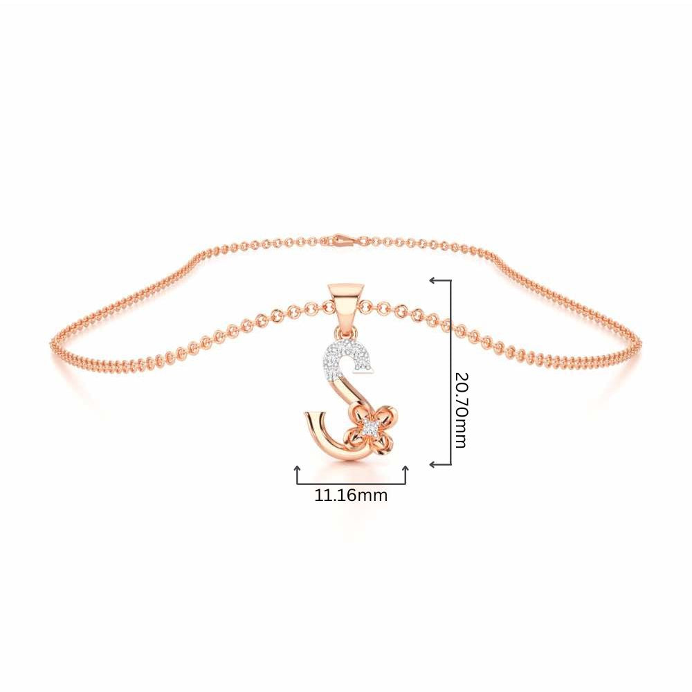 S-Glint Silver Pendant - Rose Gold - Image 4
