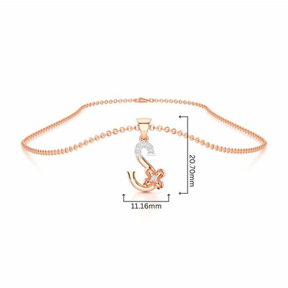 S-Glint Silver Pendant - Rose Gold - Image 4