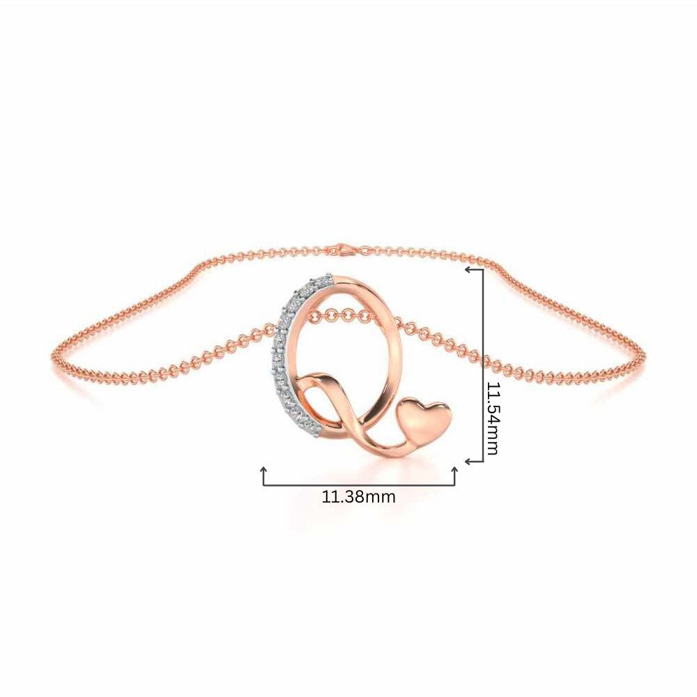 Lovely Q Silver Pendant - Rose Gold - Image 4