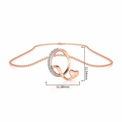 Lovely Q Silver Pendant - Rose Gold - Image 4