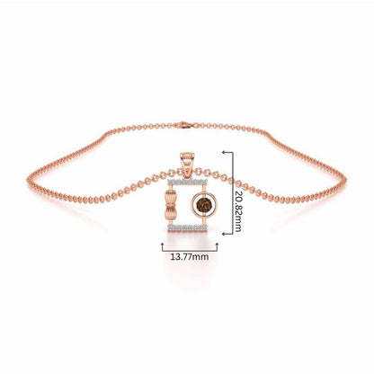 Rudraksh Silver Pendant - Rose Gold - Image 4