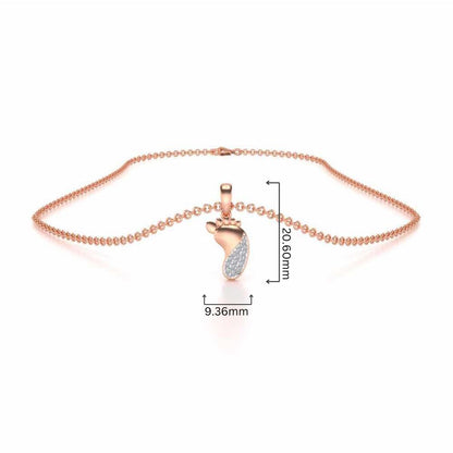 Shiny Foot Silver Pendant - Rose Gold - Image 4