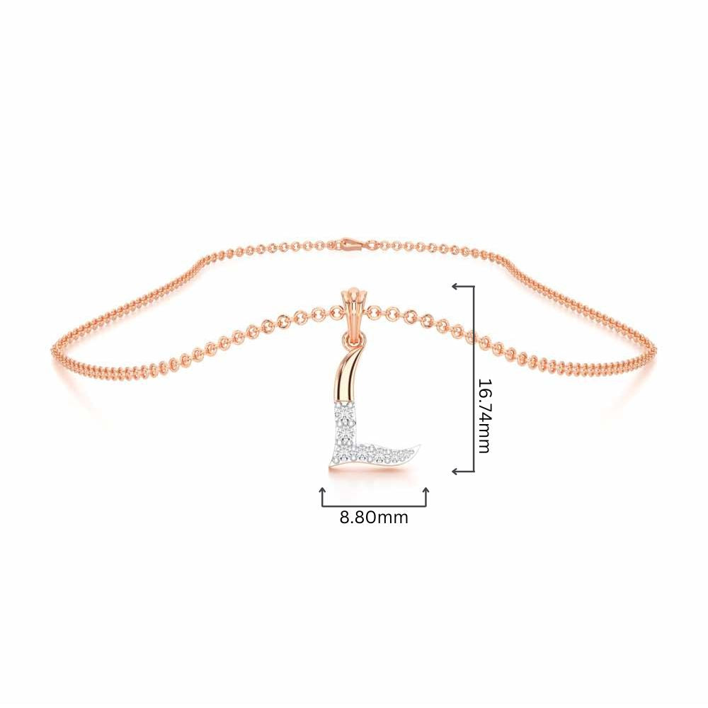 L-Luke Silver Pendant - Rose Gold - Image 4