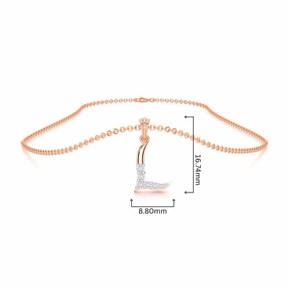 L-Luke Silver Pendant - Rose Gold - Image 4