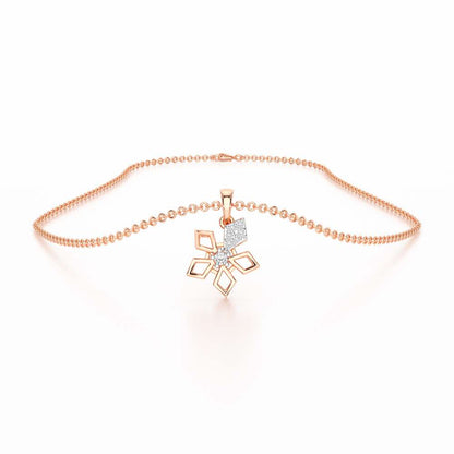 Floral radiance Silver Pendant - Rose Gold - Image 3