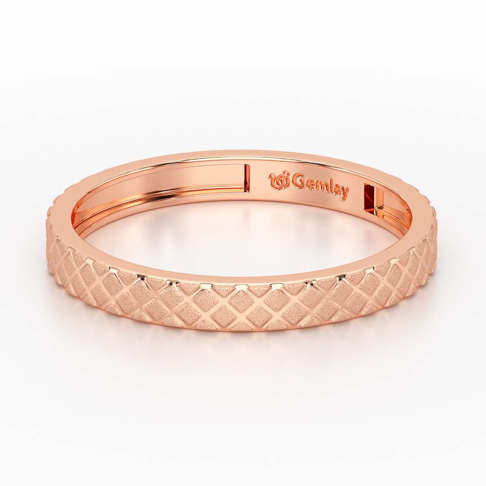 Etched Cross Silver Ring - Rose Gold - Image 3