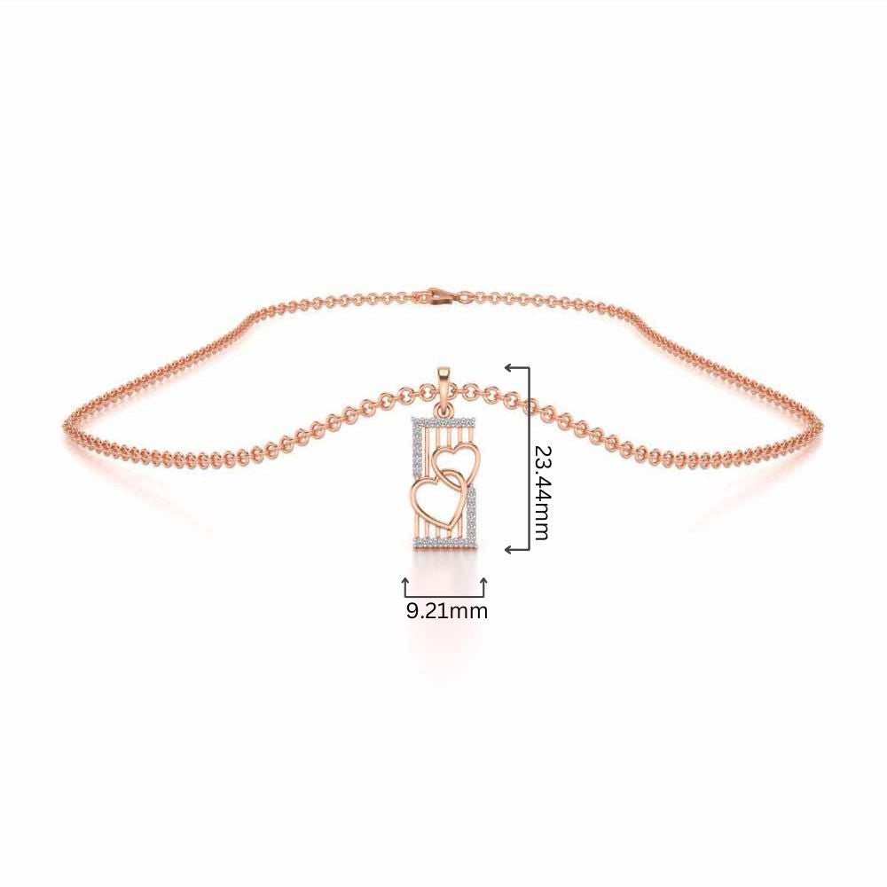 Entwined Heart Silver Pendant - Rose Gold - Image 4