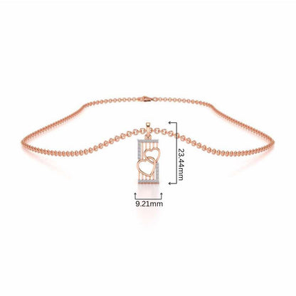 Entwined Heart Silver Pendant - Rose Gold - Image 4