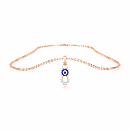 Guardian Gaze Silver Pendant - Rose Gold - Image 3