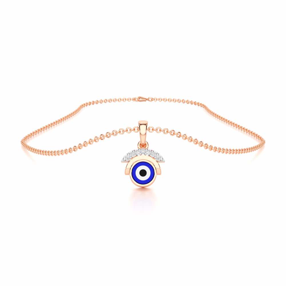 Omni Eye Silver Pendant - Rose Gold - Image 3