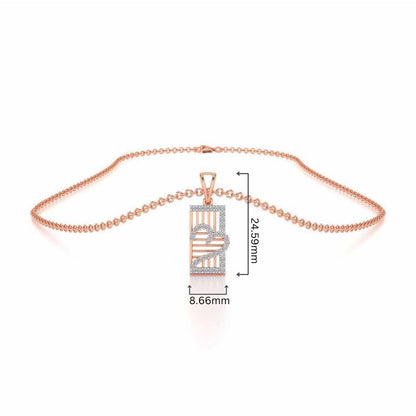 Mesh Heart Silver Pendant - Rose Gold - Image 4