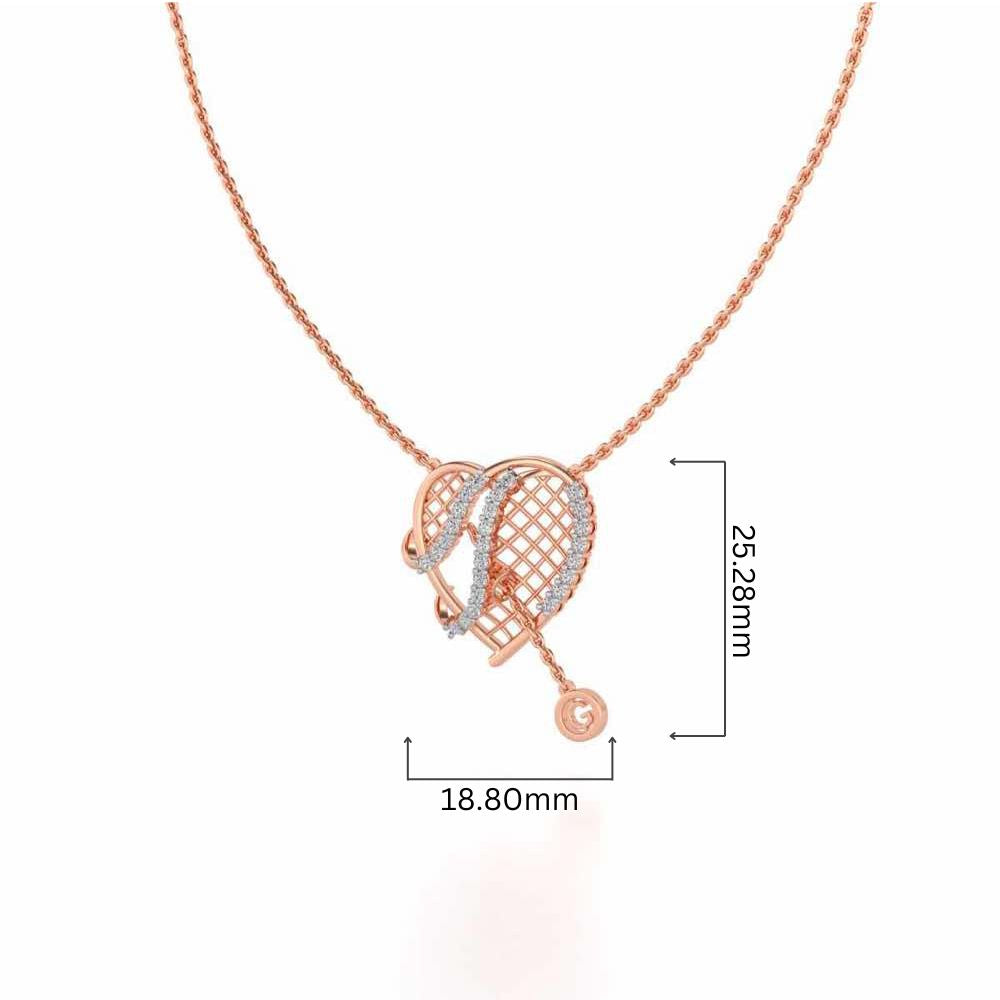 Grab Heart Silver Pendant - Rose Gold - Image 4