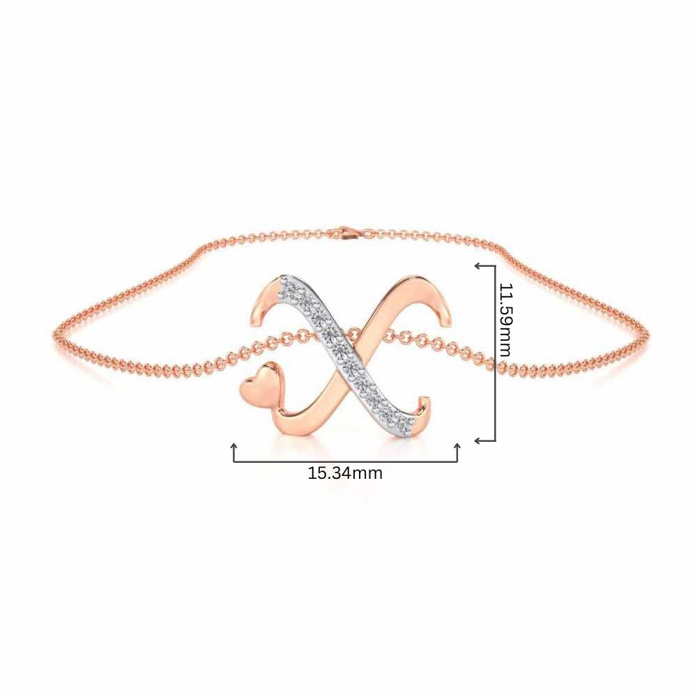 Lovely X Silver Pendant - Rose Gold - Image 4