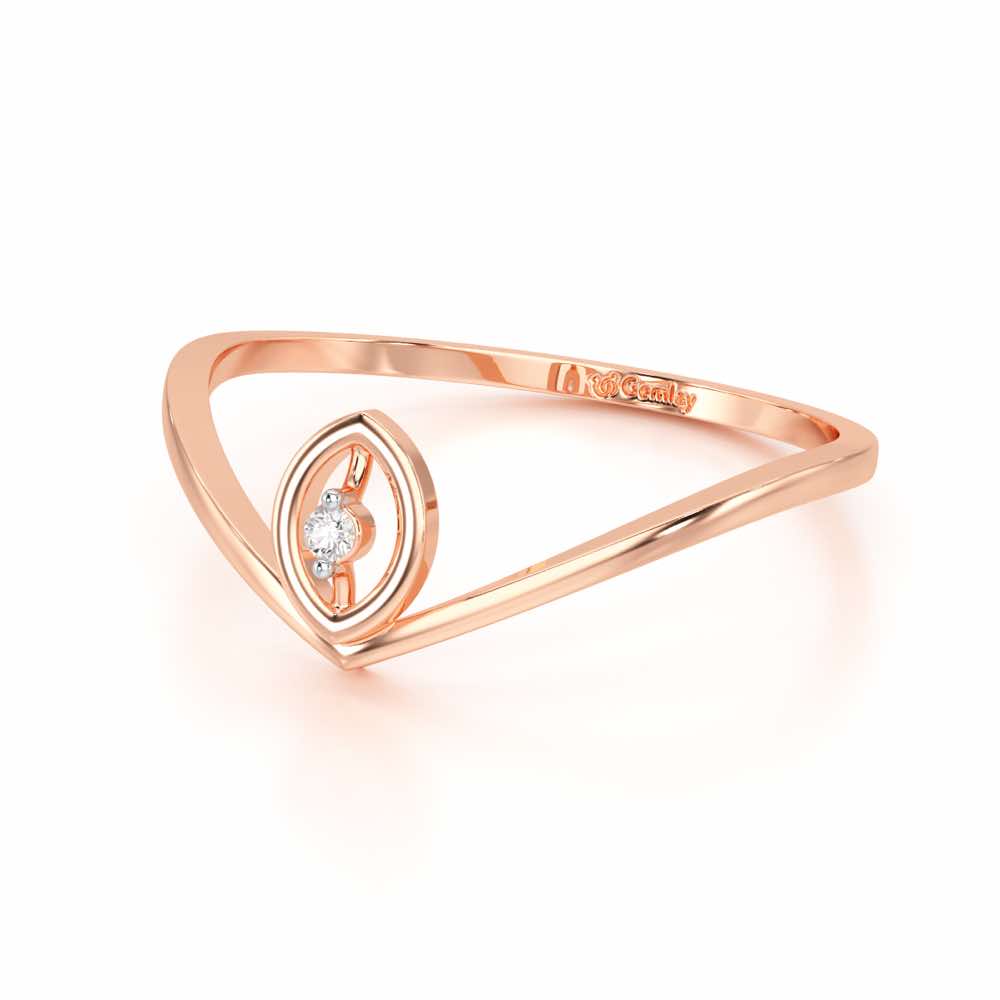 Vertical Eye Silver Ring - Rose Gold - Image 3