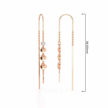 Bloom Fall Silver Dangler Earrings - Rose Gold - Image 4