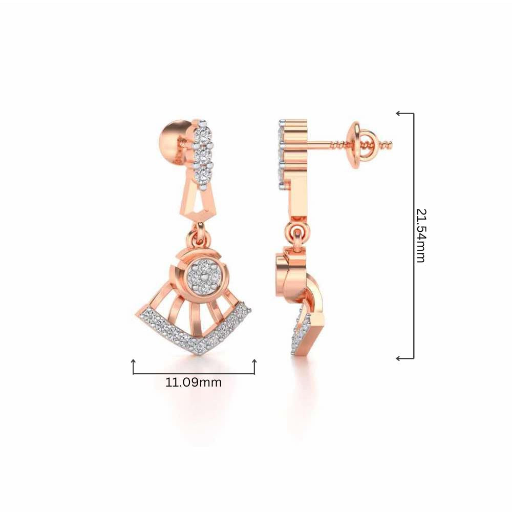 Phenonmenal Silver Earring Drops - Rose Gold - Image 4