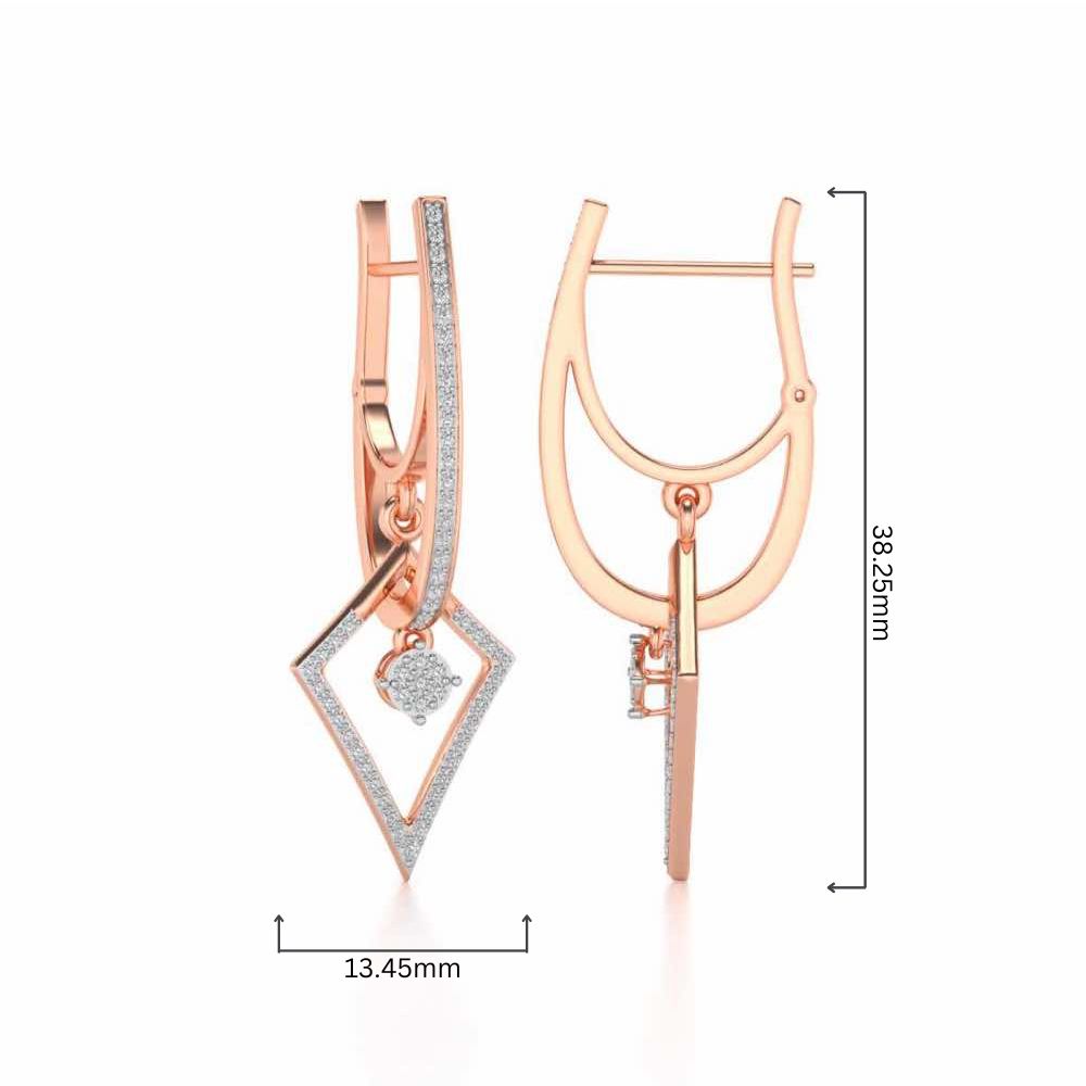 Pointed Arrow Drops Earrings - Rose Gold - Image 4