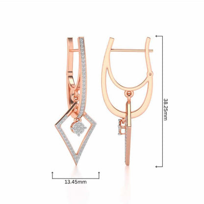 Pointed Arrow Drops Earrings - Rose Gold - Image 4