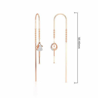 Dazzly Silver Dangler Earrings - Rose Gold - Image 4