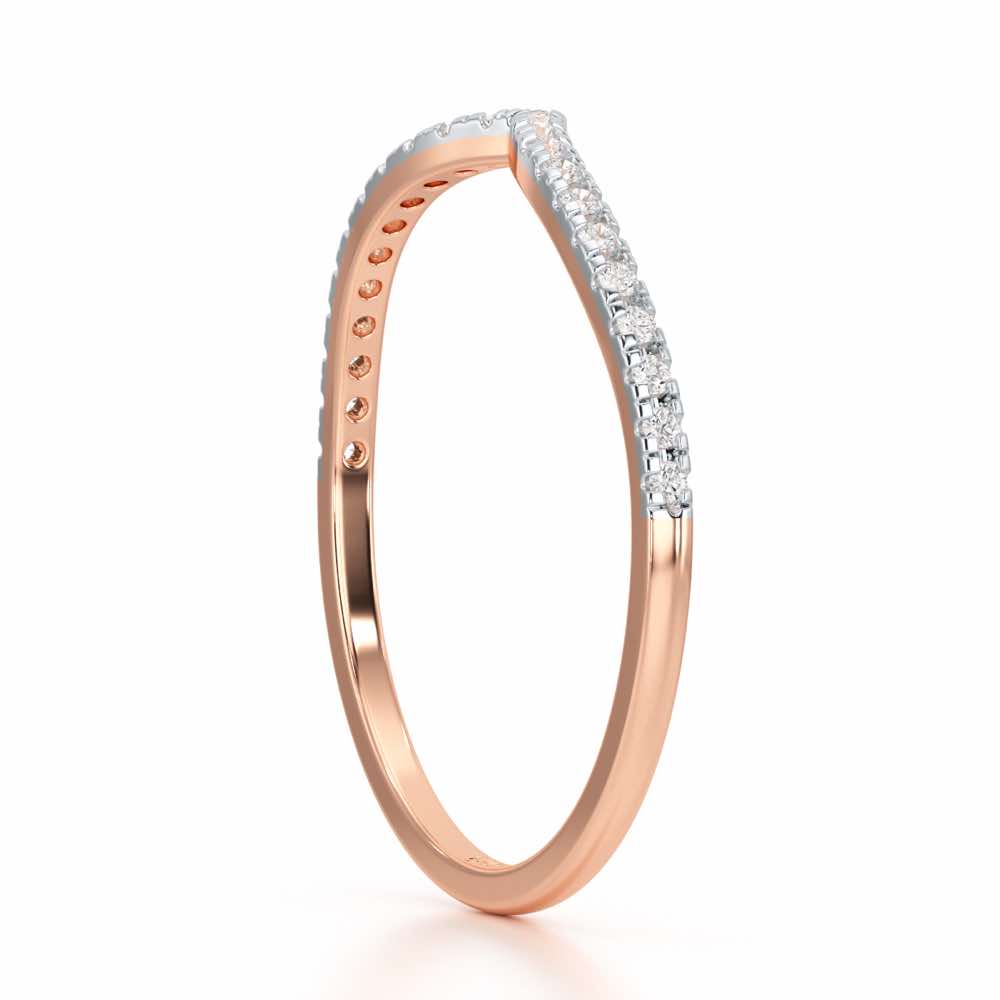 Velvet V Women Silver Ring - Rose Gold - Image 4