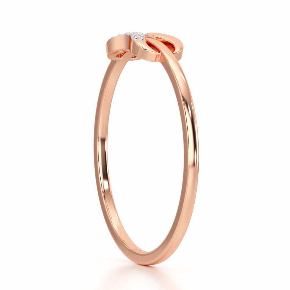 Quirky Wave Silver Ring - Rose Gold - Image 4