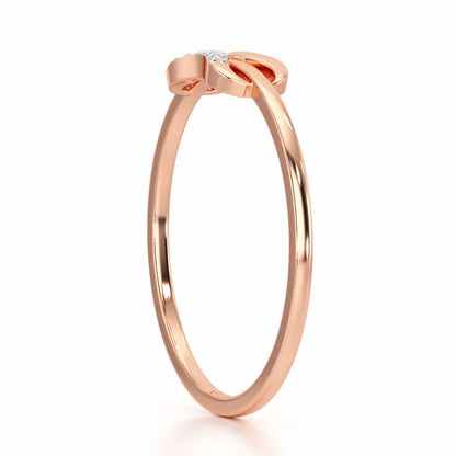 Quirky Wave Silver Ring - Rose Gold - Image 4