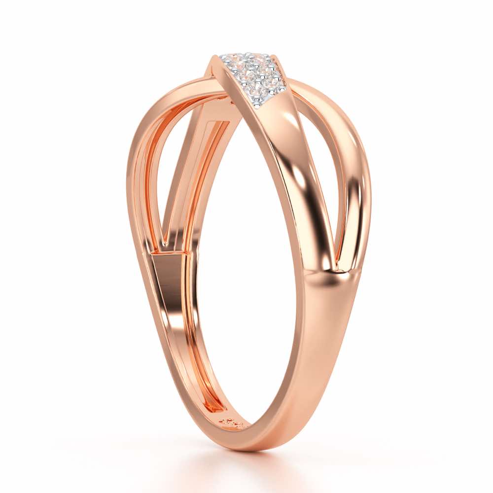 Dawn Twist Silver Ring - Rose Gold - Image 4
