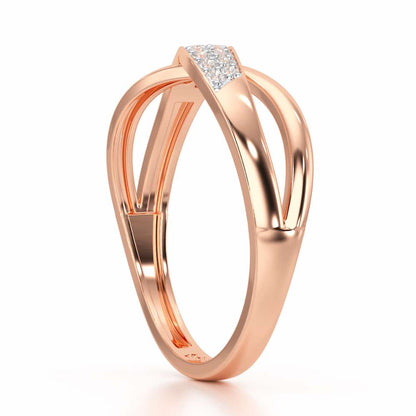 Dawn Twist Silver Ring - Rose Gold - Image 4