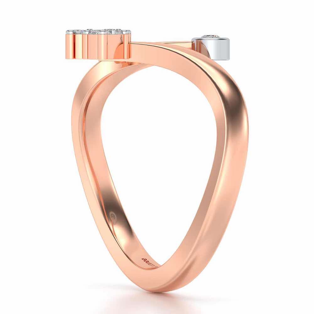 Trio Vignette Silver Ring - Rose Gold - Image 4