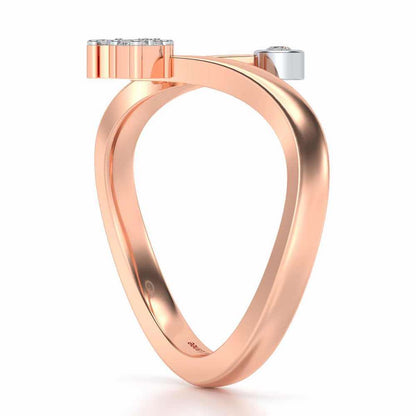 Trio Vignette Silver Ring - Rose Gold - Image 4
