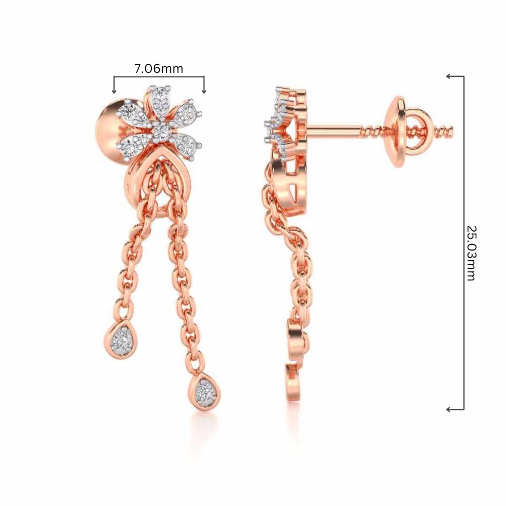 Disperse Silver Dangler Earrings - Rose Gold - Image 4