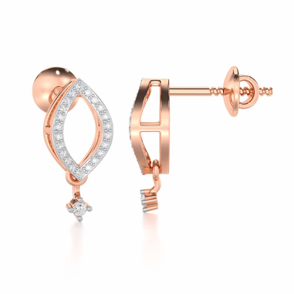 Ocean Serenity Silver Earrings - Rose Gold - Image 4