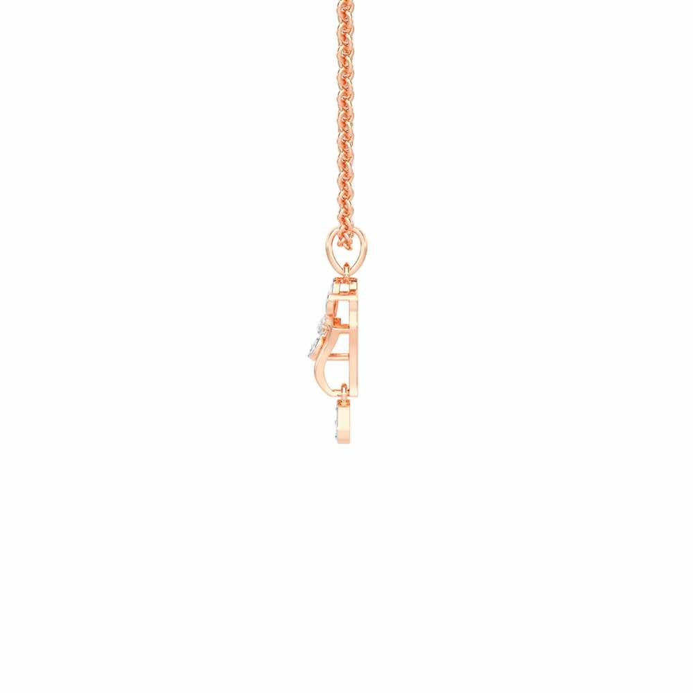 Dewdrop Radiance Silver Pendant - Rose Gold - Image 4