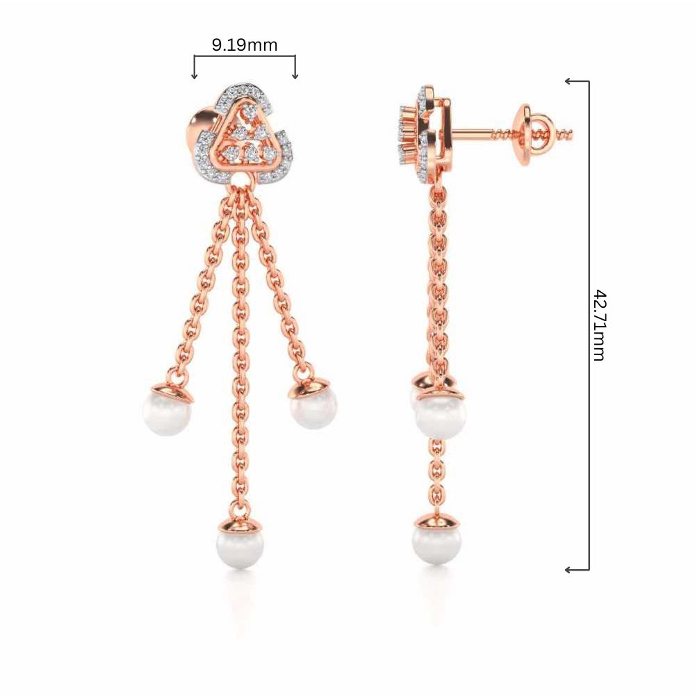 Binge Silver Dangler Earrings - Rose Gold - Image 4